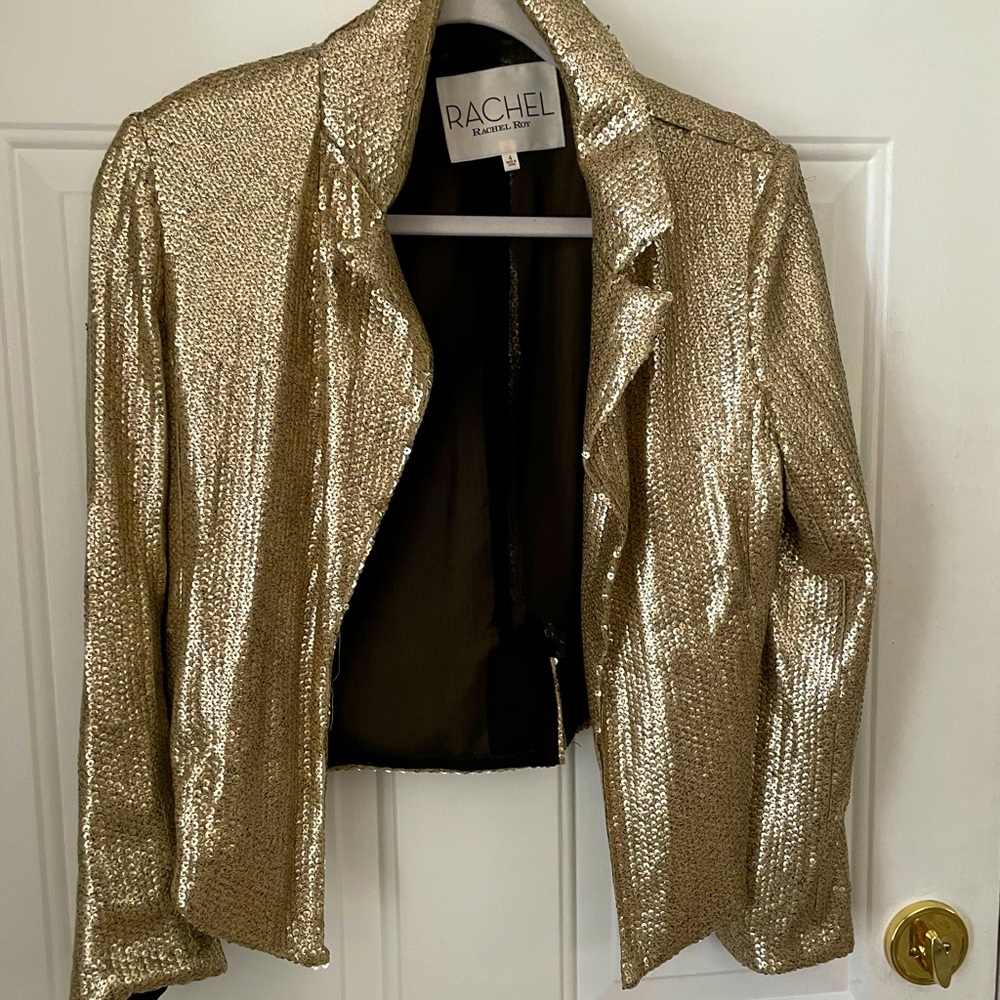 GOLD SEQUIN RACHEL ROY BLAZER
